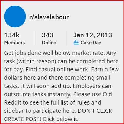 Reddit Slavelabour
