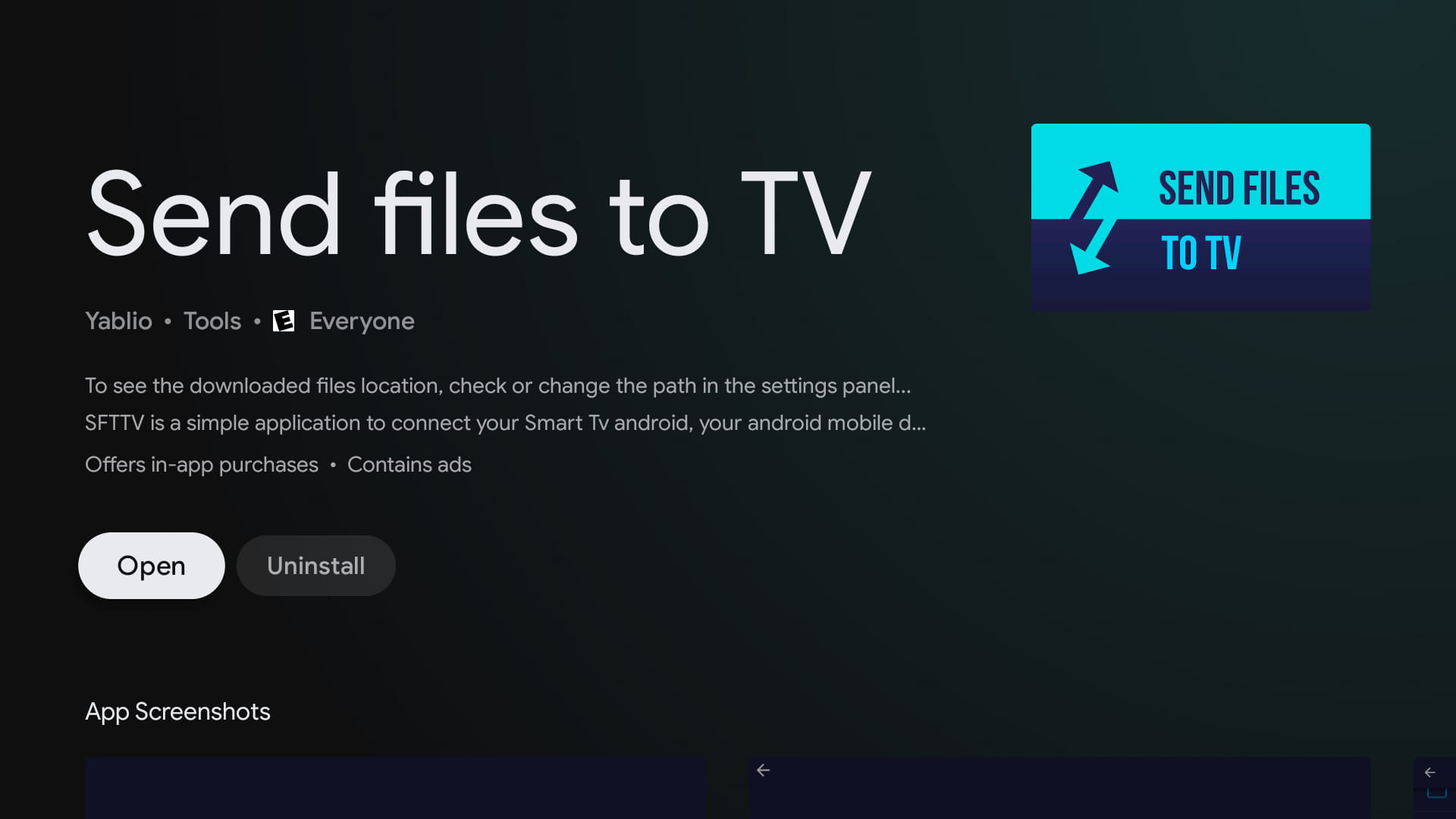 Using a Wireless Connection with Send Files to the TV App