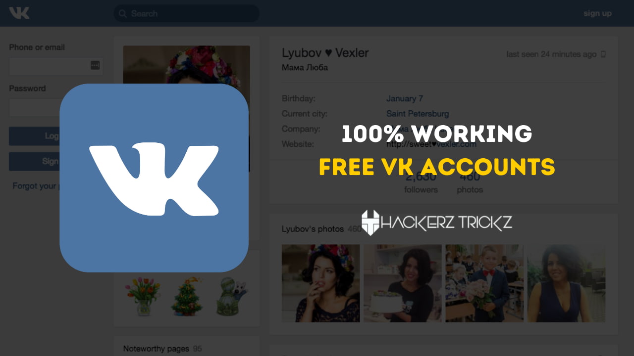 100% Working Free VK Accounts: Unused VIP Accounts: March