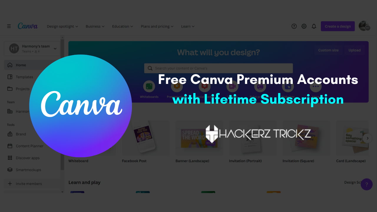 Free Canva Premium Accounts with Lifetime Subscription