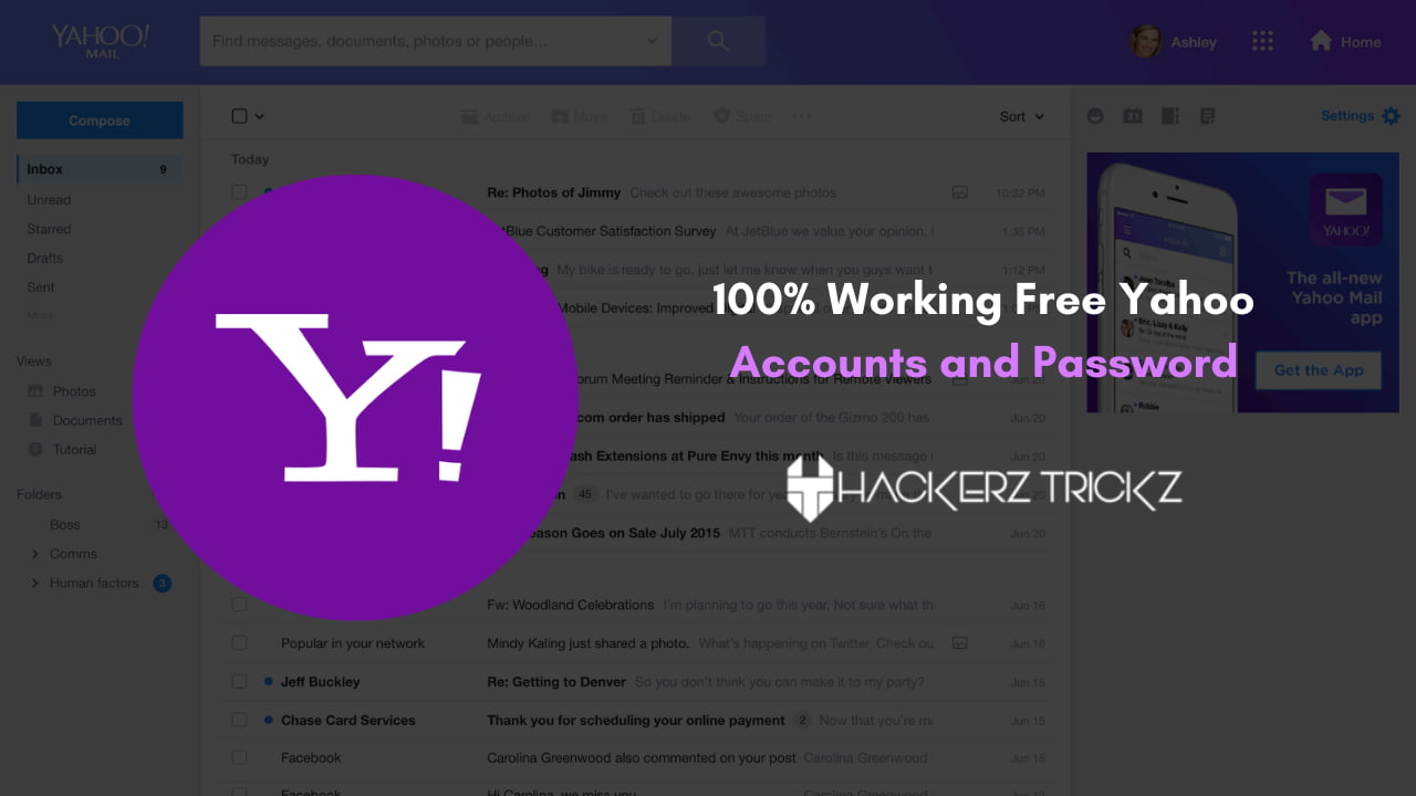 100% Working Free Yahoo Accounts and Password