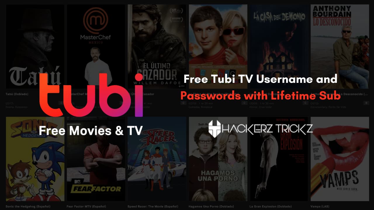 Free Tubi TV Username and Passwords with Lifetime Sub