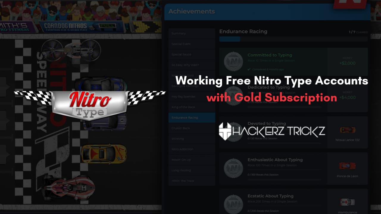 Working Free Nitro Type Accounts with Gold Subscription 2023