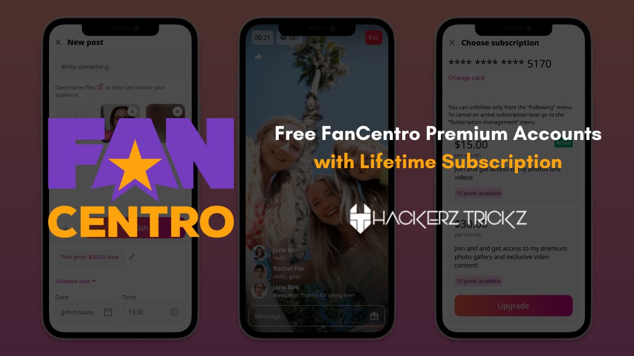 Free FanCentro Premium Accounts with Lifetime Subscription