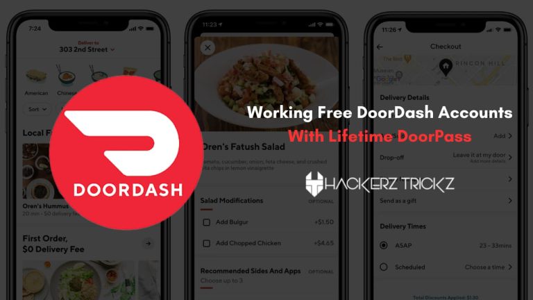 Working Free DoorDash Accounts With Lifetime DoorPass